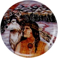 Virma 1750 American Indian Man and Wolf Decal