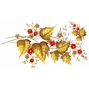 Zembillas decal 0820 - Little Red Flowers and Leaves