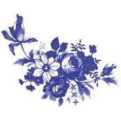 Zembillas decal 0966- Blue Meissen Flowers