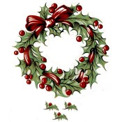 Zembillas decal 0229-1- Christmas Holly Wreath
