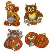 Zembillas decal 0625 - Halloween Pumkins / Owl / Cat / Scarecrow