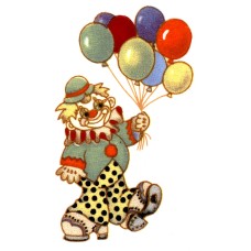 Zembillas decal 0910 - Clown and Balloons