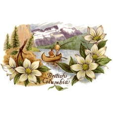 Zembillas decal 0914 - Birtish Colombia Canada Design, Lake and Flower