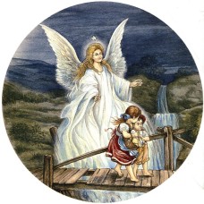 Zembillas decal 0748-2 - Guardian Angel/ Children on Bridge