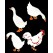 Virma 2356 White Rooster and Ducks Decal