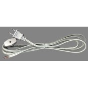 8' White Cord with Switch