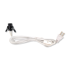 6' Riveted White Clip Cord with Switch