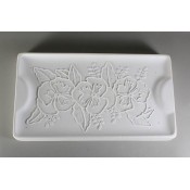 Rectangle Pansy "One and Done" Tray Glass Slump