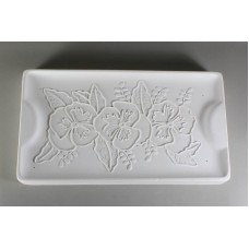 Rectangle Pansy "One and Done" Tray Glass Slump