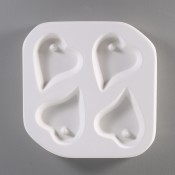 Holey Pendant Glass Jewelry Mold - 4 Hearts