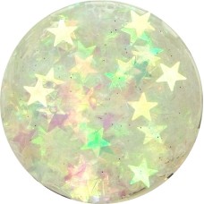 Clear with Iridescent Stars vibrant brush-on glitter
