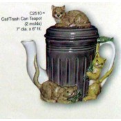 Cat Trash Can Teapot mold