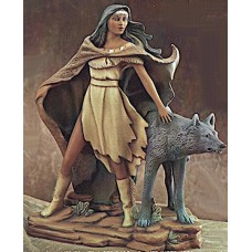 Clay Magic 2098 Indian Woman With Wolf (Front) mold