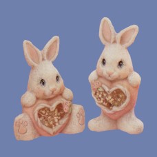 Clay Magic 1023 Two Small Heart Belly Bunnies Mold