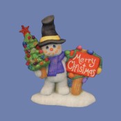 Small "Merry Christmas" Snowman Mold
