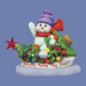 "Bringing Home The Tree" Snowman Mold