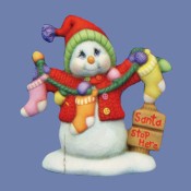 Small "Santa Stop Here" Snowman Mold