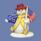 "God Bless America" Snowman with Flag Mold