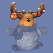 Large Bundle Up Reindeer (Head) Mold