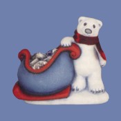 Bundle Up Polar Bear with Sleigh Mold