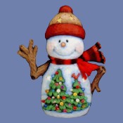 8.5" Snowman with Tree Scene Mold