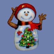 6" Snowman with Tree Scene Mold