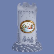 House Scene Winter Candle Insert Mold