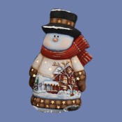 Medium Whittled Snowman with House Scene Mold