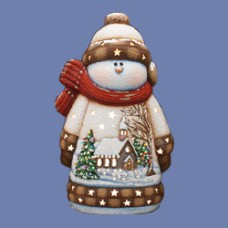 Clay Magic 3728 Medium Whittled Snowman with Church Scene Mold