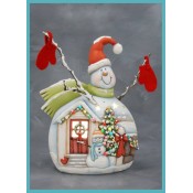 Med. Snowman with Door Scene & Scarf (Right) Mold