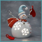 Small Plain Snowman with Scarf (Right) Mold