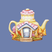 Cozy Teapot Fairy Cottage (Poppies) Mold