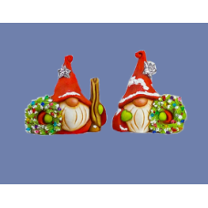 Clay Magic 4229 Two Gnomies with Wreaths Mold