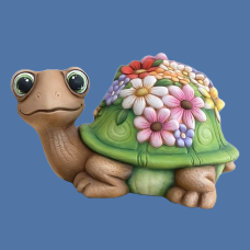 Clay Magic 4413 6.5" Buddy Turtle with Blossoms Mold