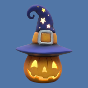 Jack-O-Lantern with Witch Hat Tree Attachment mold