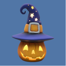 Clay Magic 4423 Jack-O-Lantern with Witch Hat Tree Attachment mold