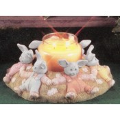 Jar Candle Dish with Bunnies mold