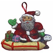 Ornament - Santa in Inflatable Raft (3") Mold