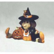 Happy Witch with Pumpkin Mold