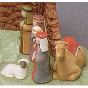 Faceless Nativity Set B Mold (3 kings, camel, shepherd, sheep)