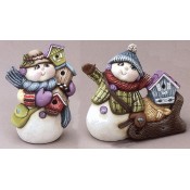 Snowmen With Birdhouse & Sleigh