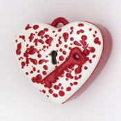 Bursting with Love Heart Box with Key