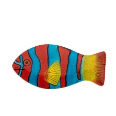 Smiling Swimmer Blue & Red Fish Plate