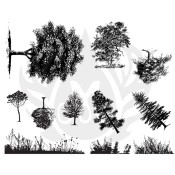 Botanical - Trees and Grass Designer Silkscreen